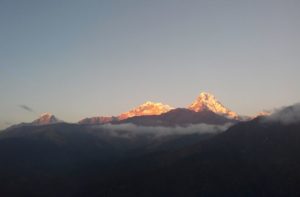 Sunset view from Poon Hill Nepal during Poonhill trekking in Nepal